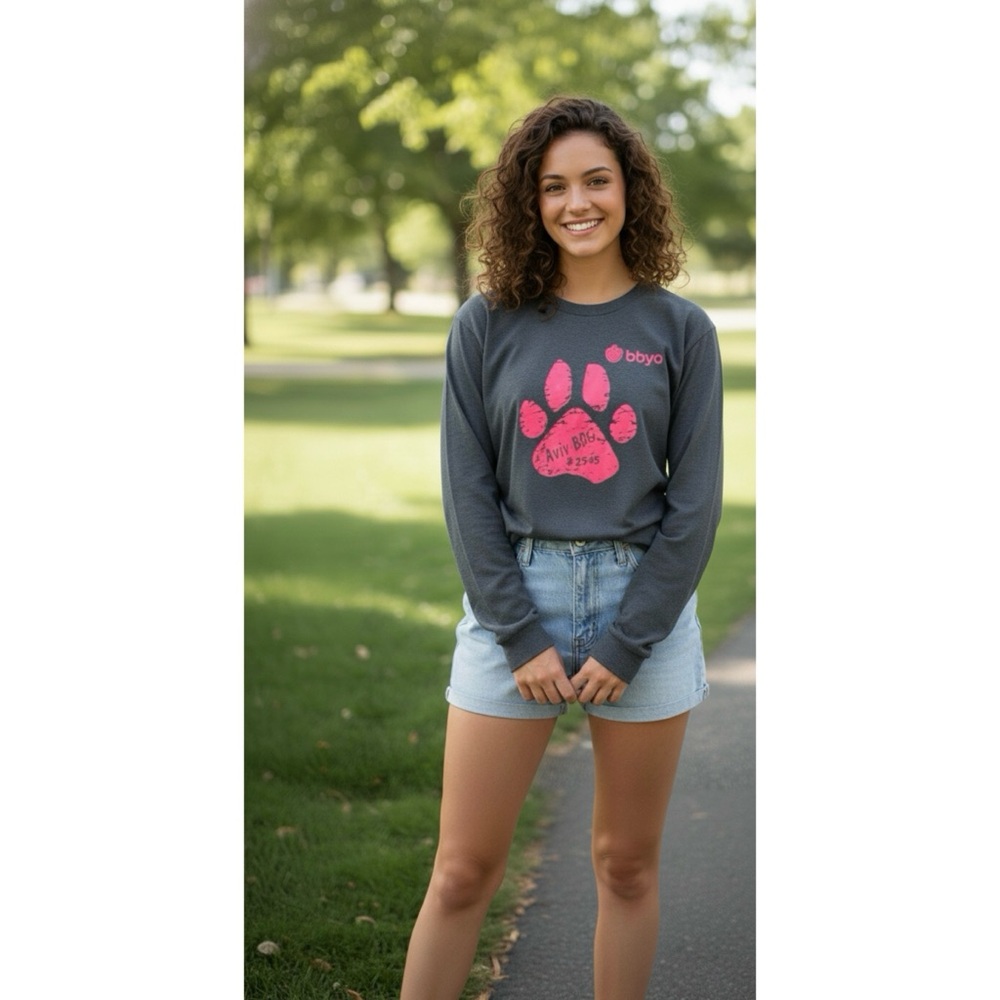 Aviv BBG (B’nai Birth Girls) #2545 BBYO Long Sleeve - Dark Grey